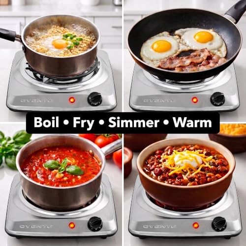 Image of OVENTE Electric Hot Plate, 1000W Single Burner, 6-Inch Coil, Silver BGC101S (Pack of 10)