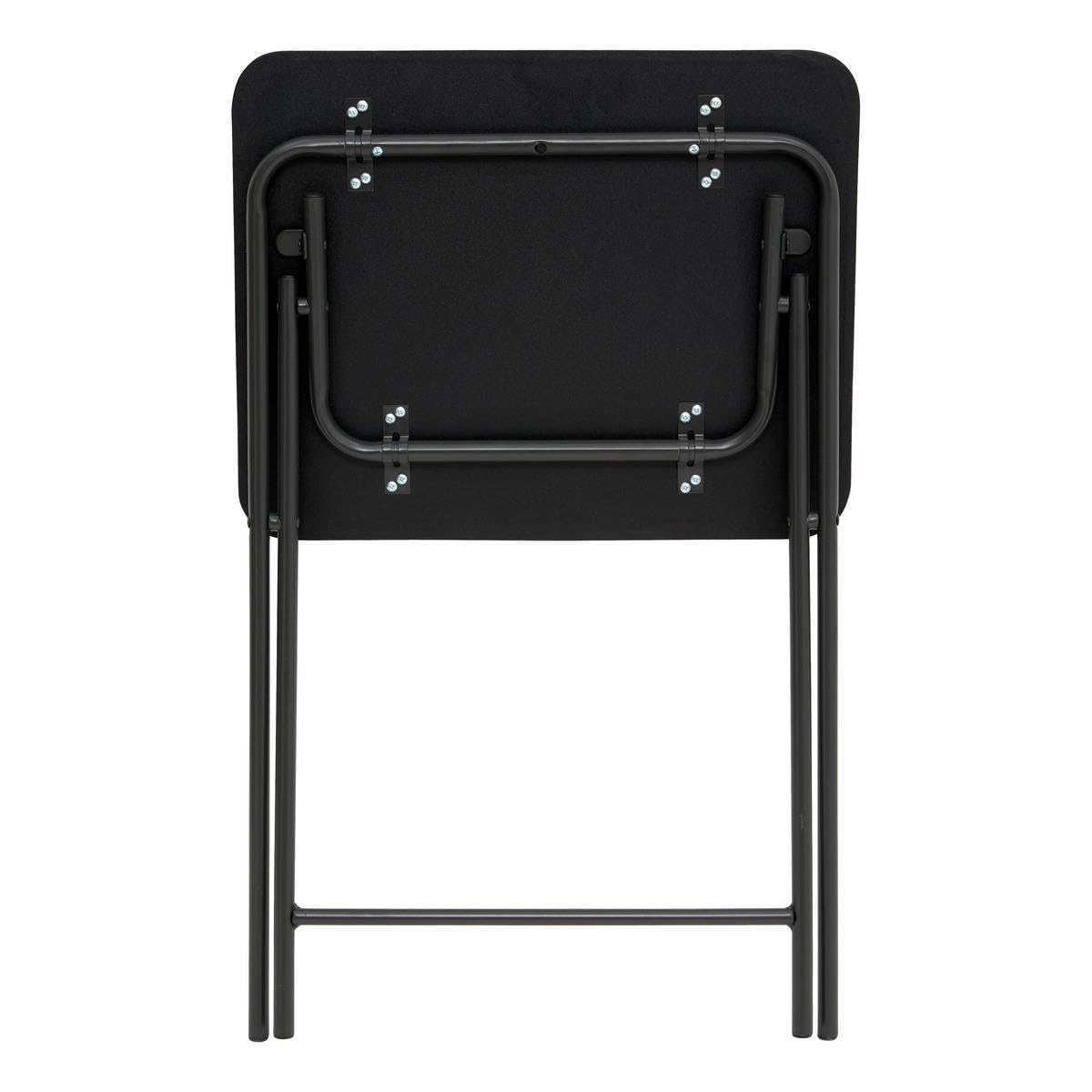 Table d'Appoint Pliante Noire L48 x P38 x H65 cm Structure en Métal