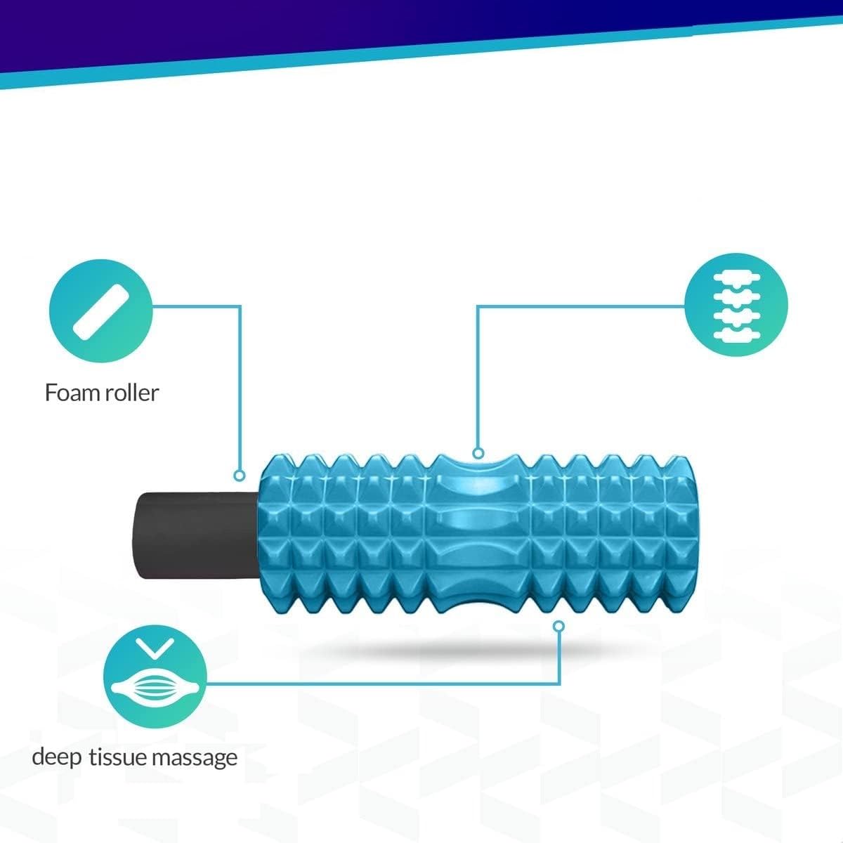 Premium Foam Roller set per la schiena, il collo e il corpo rullo di massaggio - Trigger point Foam roller con palla da massaggio | Vitalic