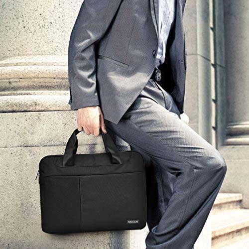 OSOCE Laptop Sleeve Case Slim Spill-Resistant Handbag for Most Popular 14.1 inch-15.6 inch Notebooks, Black