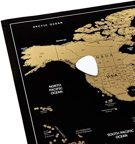 Amazon Basics Scratch Off Poster of The World Map & The United States Map with Scratcher and Tracking Accessories, 40.6 x 61 cm and 43 x 30 cm