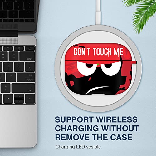 Image of for Airpods Pro 2nd Generation Case 2022, Don't Touch Me for Airpods Pro 2 Cover with Keychain Soft Cute Shockproof Cover for Women Men Compatible Apple AirPod Pro 2,red