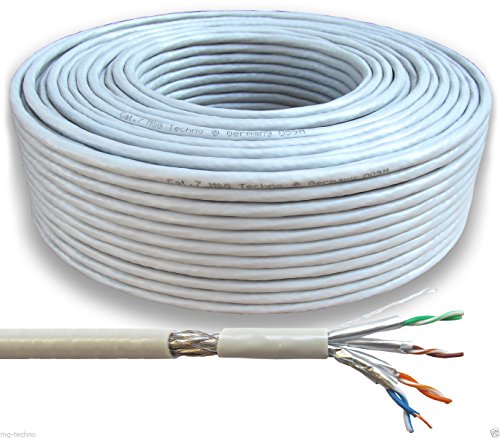Câble de transfert de données CAT.7 - Câble de données SFTP - 8 fils - Diamètre : 0,59 mm - Câble réseau en cuivre véritable CAT7 M&G-Techno - Qualité fabricant