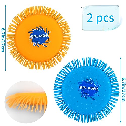 Meanju Wasser Frisbee, 2 Stück Wasserfrisby Soft, Wasser-Wurfscheibe aus Schaumstoff und Silikon, Durchmesser 17cm, Wasserspielzeug in Knalligen Farben, Sommer Spaß (Die Farbe ist zufällig)