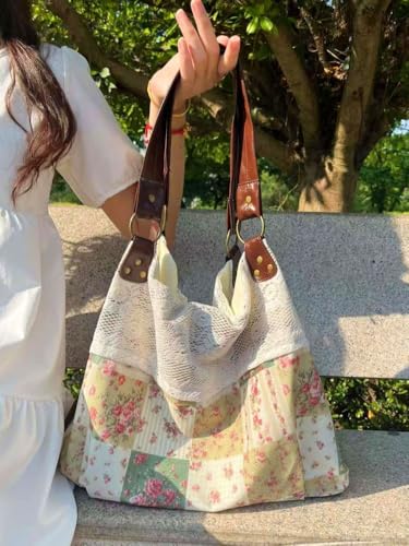 JQWYGB Floral Cottagecore Tote Bag
