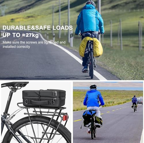 Kadacha Fahrradgepäckträger für 26–29' / 700C – verstellbar für Scheiben- & Felgenbremsen, 6061-T6 Aluminium, inkl. Reflektor, max. Traglast 27 kg, Touring Gepäckträger universell