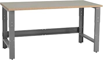 Table & Workbench 1" Thick Particle Board Top, Height Adjustable Bench - 24" D x 48" L x 30" - 36" H - by BenchPro