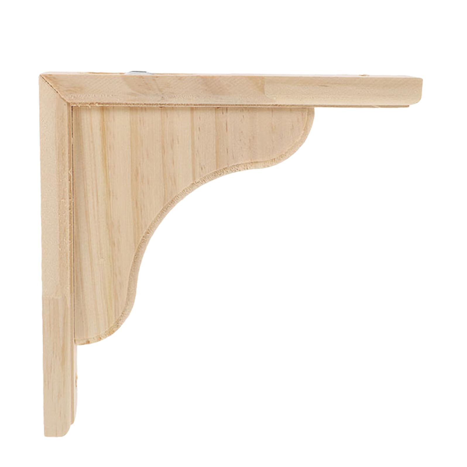 Supports d'étagères décoratifs en bois brut équerres triangulaires 25x25 cm