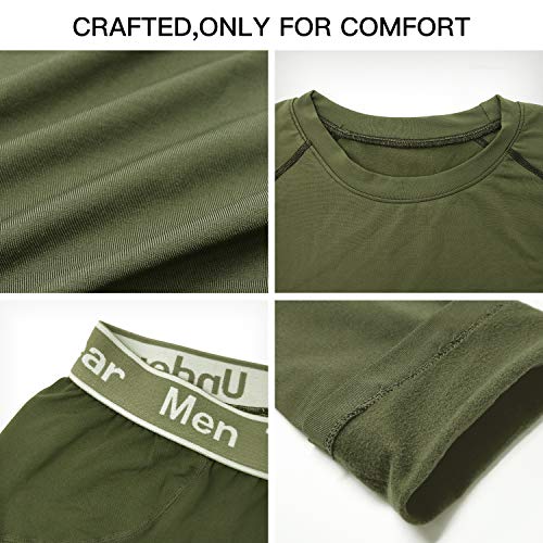 Image of romision Thermal Underwear for Men Stretch Fit, Fleece Base Layer Top & Bottom Set, Insulated Long Johns for Cold Weather Hunting