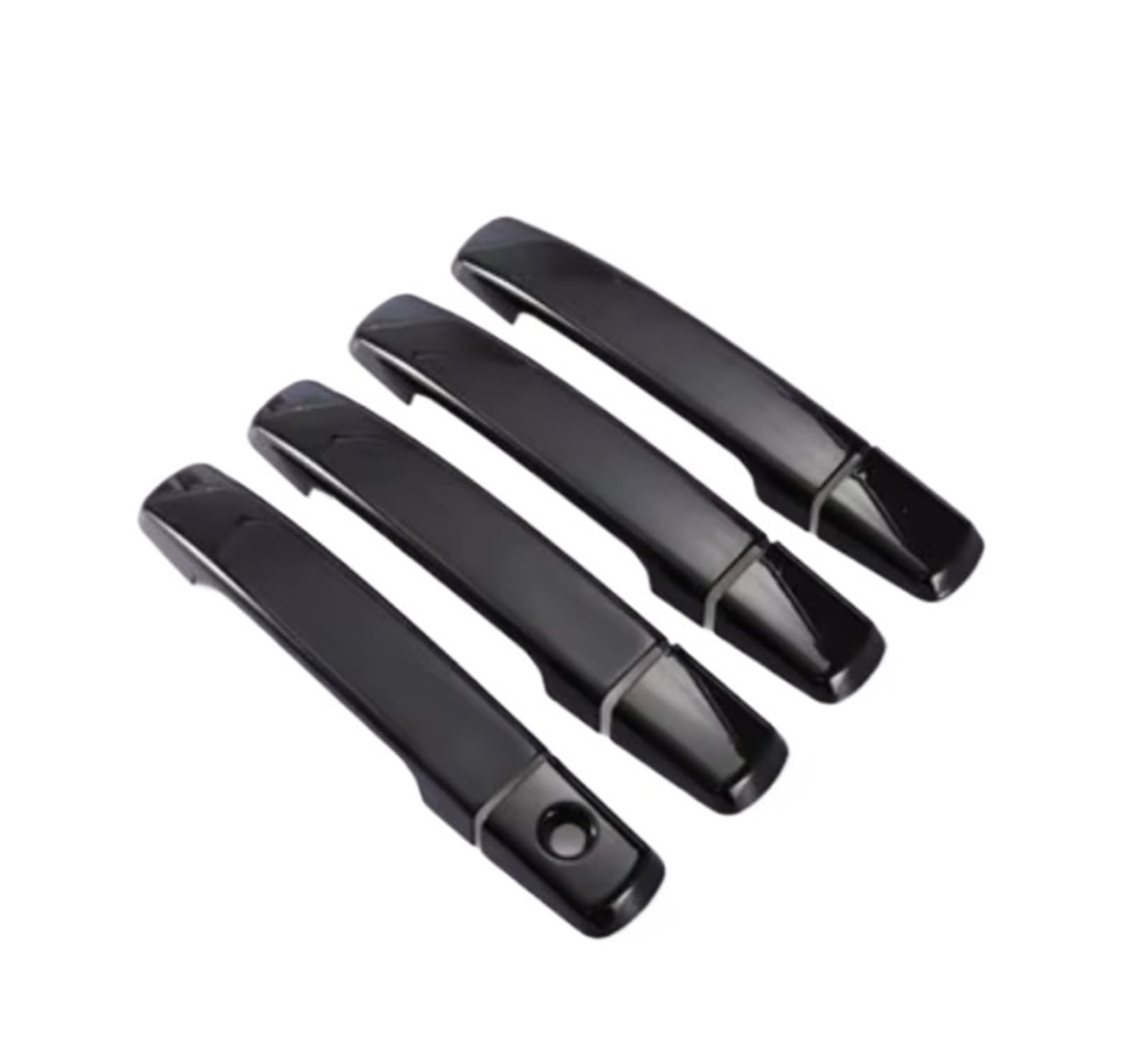 Iukmr Black 0 Button For Nissan For Qashqai J10 2007-2013 Glossy Black Chrome Car Door Handle Cover Stickers Styling Accessories Car Outer Door Handle(Black 0 Button)