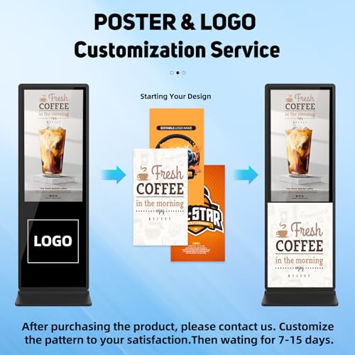 Image of Digital Signage Displays 43 inch Touchscreen Floor Standing Digital Kiosks Advertizing Display IPS Full HD LCD Screen Interactive Advertizing Totem with Auto Media Player, Android OS