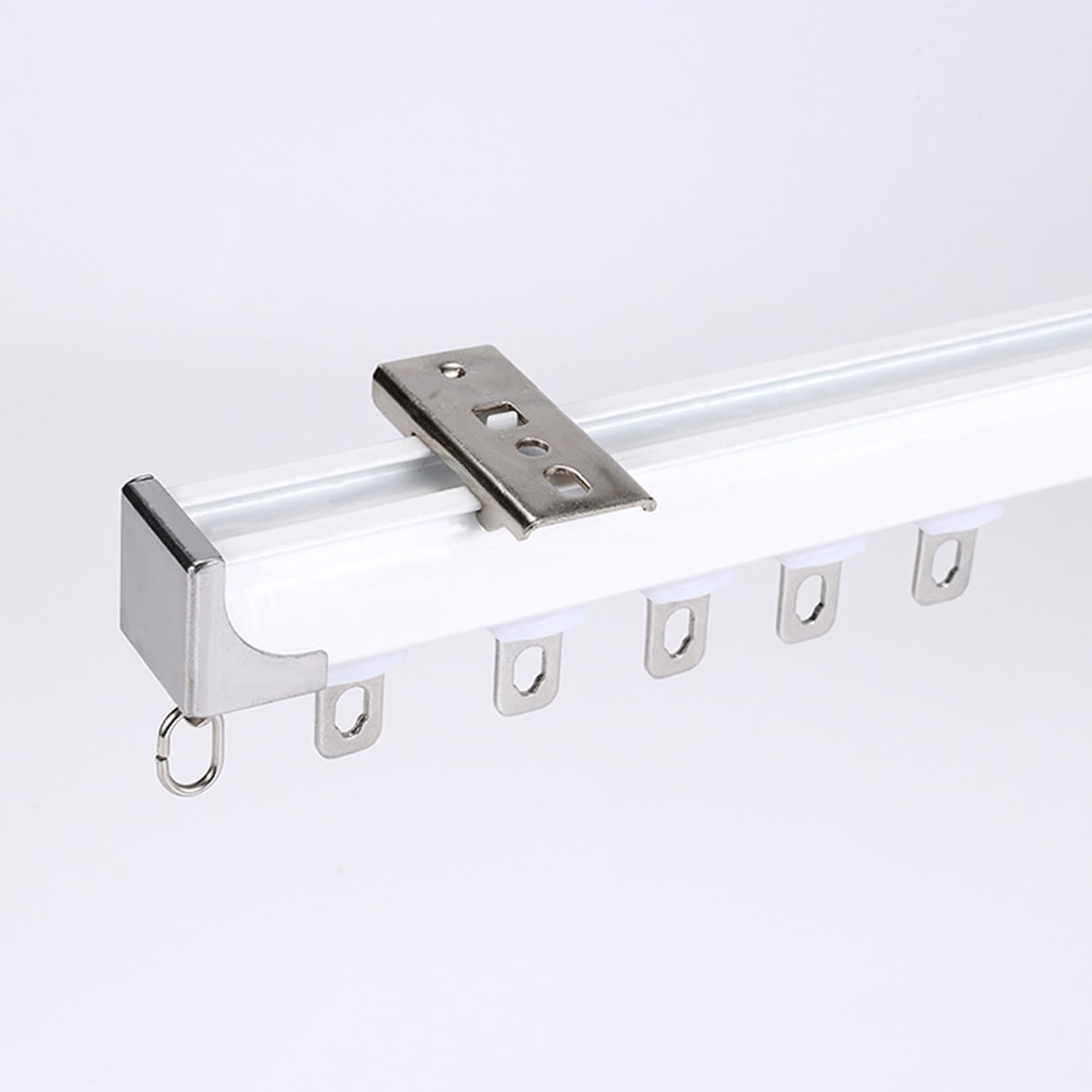 Rail De Rideau Avec Sourdine, Rail Rideaux Plafond Aluminium, Rail Pour Rideaux Séparateur De Pièces, Pour Salon/chambre À Coucher, Montage Au Plafond Ou Au Mur(A-Ceiling,3.0m(2 * 1.5m))
