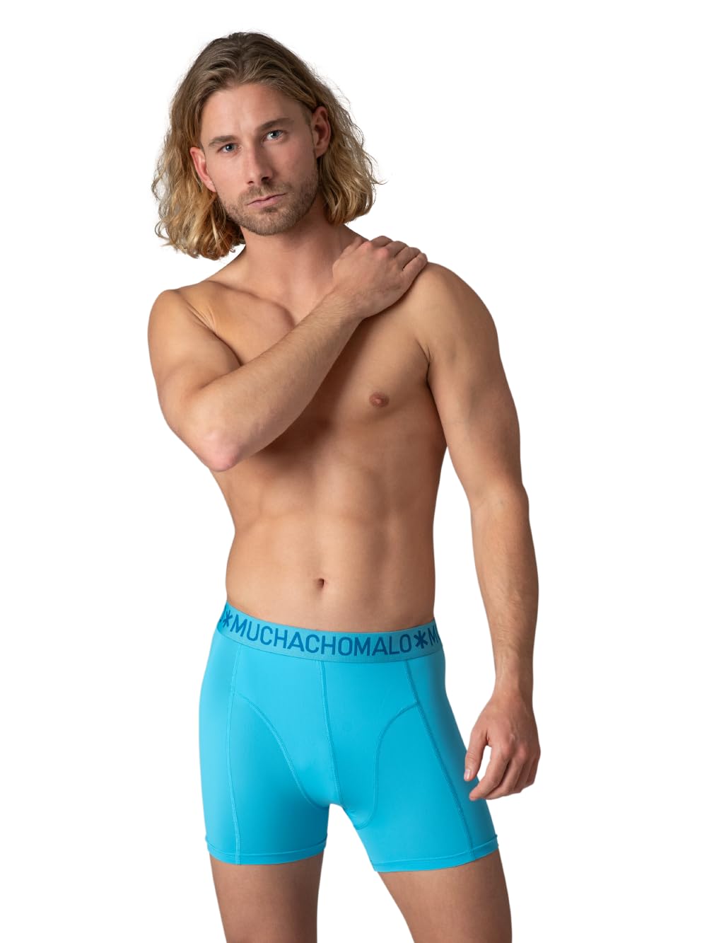 Muchachomalo Uomo Boxer 6-Pack, Tinta Unita, Microfibra, Fascia Elastica