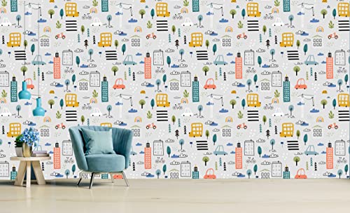 Image of CABANA HOMES (45cm x 125cm, 3 Rolls (18 sq. ft) Wallpaper for Kids Room Self Adhesive,Wall Stickers,Baby Room,Wardrobe,Furniture