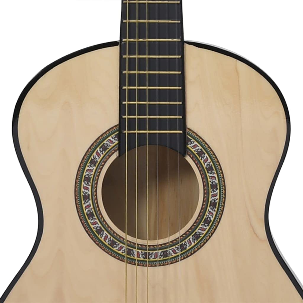 Chitarra classica per principianti e bambini con custodia, 1/2 34 pollici naturale, legno di tiglio, corde in nylon, tastiera, corpo, esercizi, lezioni, viaggi, scuola musicale