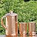 HealthGoodsIn - Pure Copper Hammered Water Jug with 2 Hammered Copper Tumblers | Copper Pitcher and Tumblers for Ayurveda Health Benefits