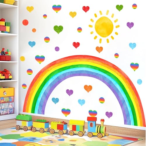 Vinilo decorativo arcoíris grande para pared 36x16 pulg miniatura 4