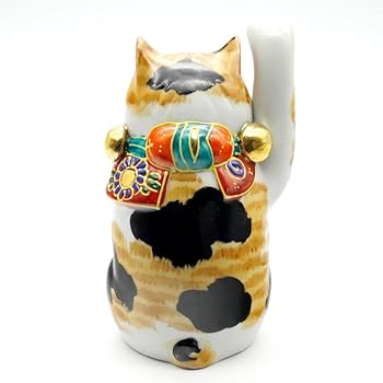 九谷焼　三毛猫 招き猫 5.5号 金運 右手 Amazon.co.jp: 招き猫 （右手 金運招き猫） 5号 毛長三毛 : ホーム