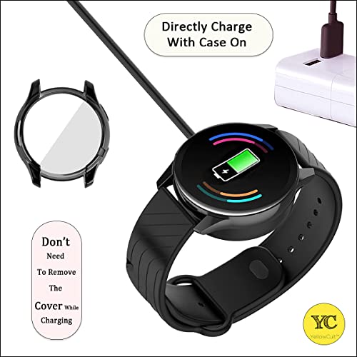 Image of YellowCult Engineered Soft TPU Cover Case for OnePlus Smart Watch (Body & Glass Protection|Flexible|Silicone|Moon Black) - Case Only