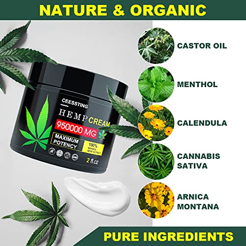 Envisha 2 Pack Hemp Cream By Ceessting - For Men And Women - Hydrating And Moisturizing For Skin - 4 Oz #TOP1
