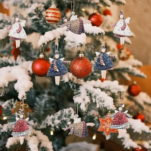 Emwel 20 Stück Kleine Engel Anhänger für Weihnachtsbaum Weihnachten...