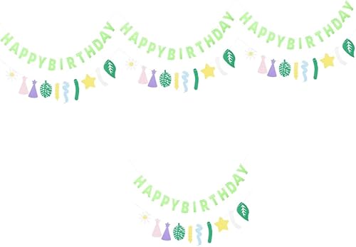 ibasenice 4 Sets Happy Birthday Pull Flag Birthday Decoration Kids Birthday Banner Kids Summer Party Favors Hawaiian Decorations Bunting Garland disponible en Yaxa El Salvador