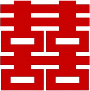Double Happiness Sticker Wall Decor, Chinese Wedding Decoration Paper Cut Wall Sticker for Party Background, Celebration, 80cm