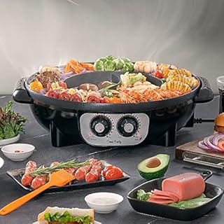 Food Party 2 in 1 Electric Smokeless Grill and Hot Pot