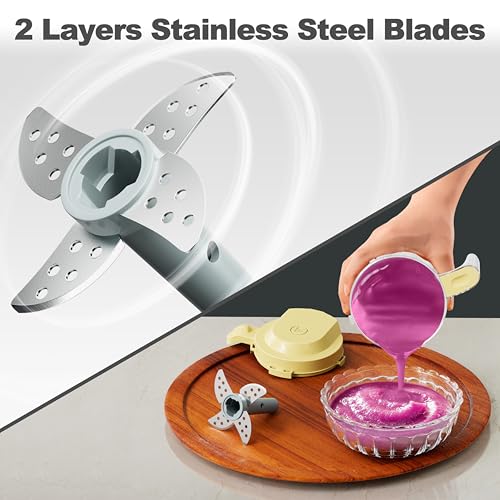 Baby Food Maker, One Button Rotate Control Baby Food Processor, Baby Puree Maker with Steaming and Grinding Functions, Baby Food Steamer and Blender (Yellow) - Image 5