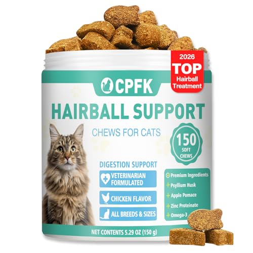 CPFK Cat Hair Ball Control Relief Helps Eliminate and Prevent Hairballs Supports Skin and Coat...
