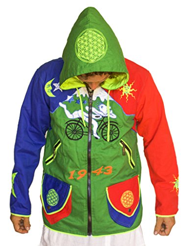 Bicycle Day Hofmann Jacket UV Active 4 Pockets Psychedelic LSD goa Hoody2