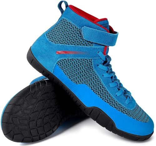 Image of Sisttke Mens Wrestling Shoes Boxing Shoe Wide | Wide Width Zero Drop Sole,Weightlifting,Powerlifting,Bodybuilding,Fitness,Lightweight,Non-Slip,for Competition & Training