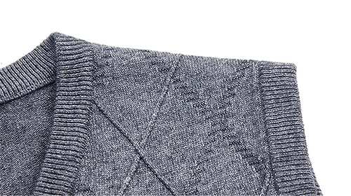 Men Casual Warm Sweaters Men Sleeveless Sweater Vest Male Plaid Wool Knit Vest Dark gray9 L4