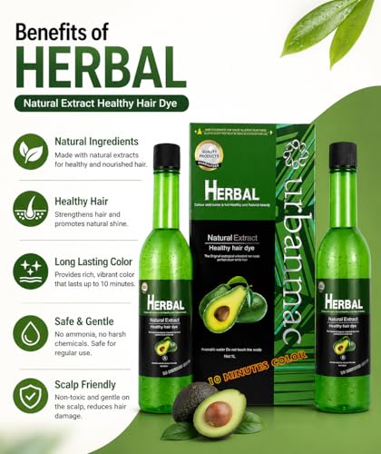 Image of HERBAL NATURAL EXTRACT HAIR COLOR (1000 ML) AMMONIA FREE, BLACK
