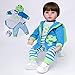 SYP Realistisch Reborn Babypuppe Jungen 20 Zoll 50 cm Simulation Weicher Silikon Reborn Puppe Braunen Augen Reborn Junge Kleinkind Spielzeug