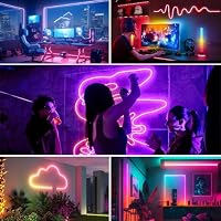 httpsmp 5M RGB+IC Neon Strip Lights, Led Streifen mit APP/Fernbedienung, Musik Sync, 24V IP65 Outdoor Wasserdichte Flexible Leiste – Ansicht 6