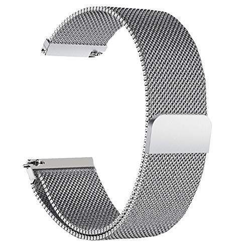 Choco&Man US Daniel Wellington Mesh Stainless Steel Bracelet Adjustable Replacement Magnetic Watch Strap with Tool 12mm/14mm/15mm16mm/18mm/20mm/22mm