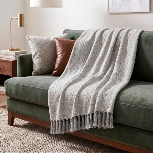 Americanflat 50x60 Throw Blanket - Soft and Breathable Cotton Throw Blanket for Couch, Bed, Chair -...