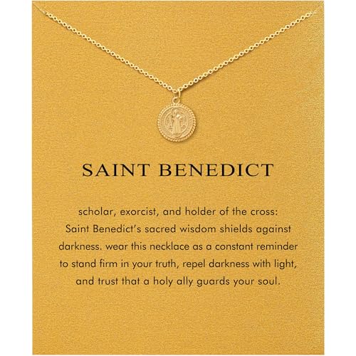 Baydurcan Saint Benedict Necklace for Women Religious Gifts for Women Friends st benedict necklace (San Benito)