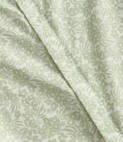 Image of Duvet Cover King - Floral Duvet Cover Set - 3 Piece - Sage Retro Floral | Soft Floral Duvet Cover 104 x 90 with 2 Pillow Shams, Comfy Floral Bedding Set, Hotel Luxury with Zipper Closures & Ties