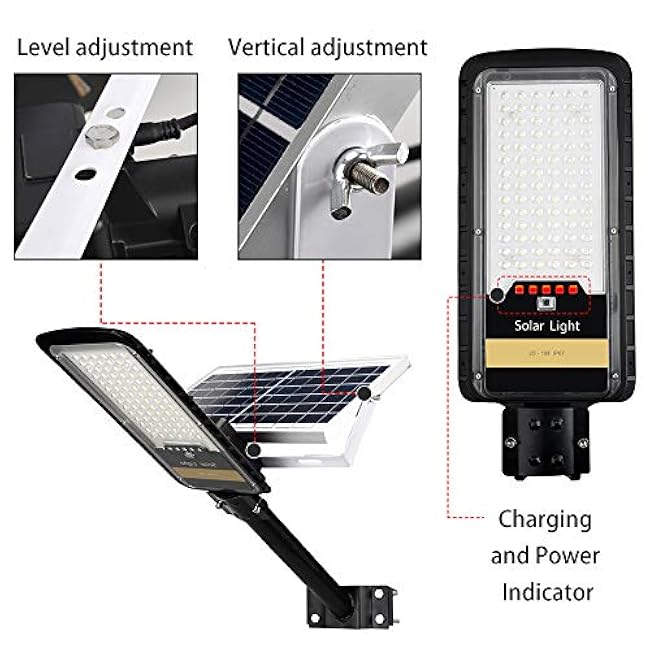 Solar Street Lights Outdoor Lamp, 16000lm IP67 Waterproof Light with Anti Broken Remote Control Mounting Bracket, Dusk to Dawn Security Led Flood Light for Yard, Garden, etc.