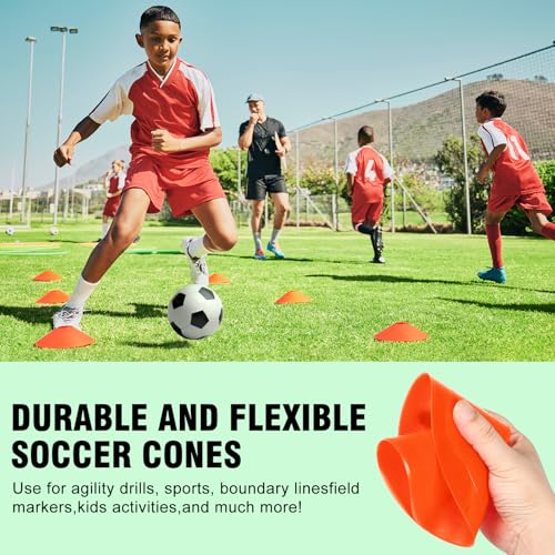 agility hurdles training equipment - speed hurdles and soccer cones with carrying bag for soccer football and track drills ideal for athletes speed and agility training