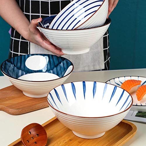 PIXNOR Tigelas de cerâmica estilo japonês, tigelas de macarrão Udon de porcelana grande, tigelas de
