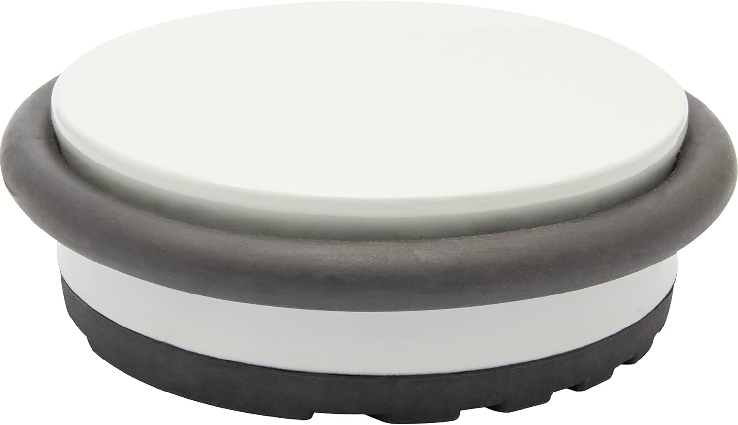 Doorstop Big Disk Color Light Grey - Ø 98 x 30 mm, Premium Buffer for Floors Made of Coated Industry Steel, Thermostatic Rubber, to be Placed on The Floor, 750 g - 15516801