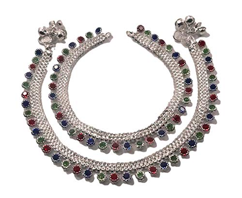 IFH Beauty Indian Bollywood Silver Tone Ankle Bracelet Payal Anklet Women Barefoot Jewelry