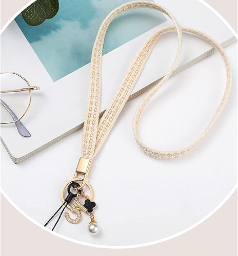 Miniatura 3 de HiCycle2 Cordón universal para teléfono celular, con 1 parche transparente, compatible con la mayoría de los teléfonos, gemas de perlas decoradas,