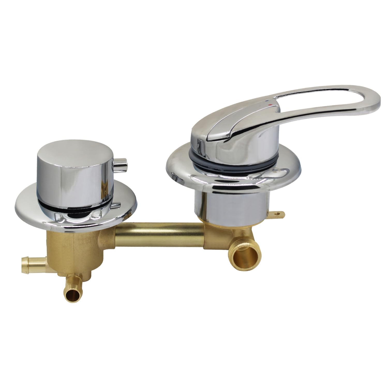 Miscelatore doccia incasso con deviatore per cabina doccia valvola 2 3 4 5 vie deviatrice in ottone cromato a parete per bagno rubinetto monocomando da muro cartuccia acqua manuale per wc (3 vie 10cm)