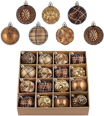 Valery Madelyn Fall Ornaments for Christmas Trees, 16ct Bronze Co...