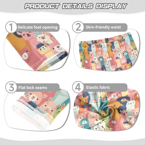 Alpacas Face Girls Leggings Kids Yoga Pants Athletic Tights Pants 4-10 Years3