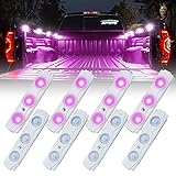 Xprite Purple Led Rock Light for Bed Truck, 24 LEDs Cargo Truck Pickup Bed, Off Road Under Car, Foot Wells, Rail Lights, Side Marker LED Rock Lighting Kit w/Switch - 8 PCs